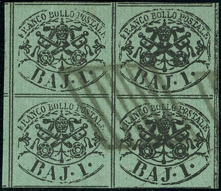 1858 - 1 baj verde scuro, I ... 