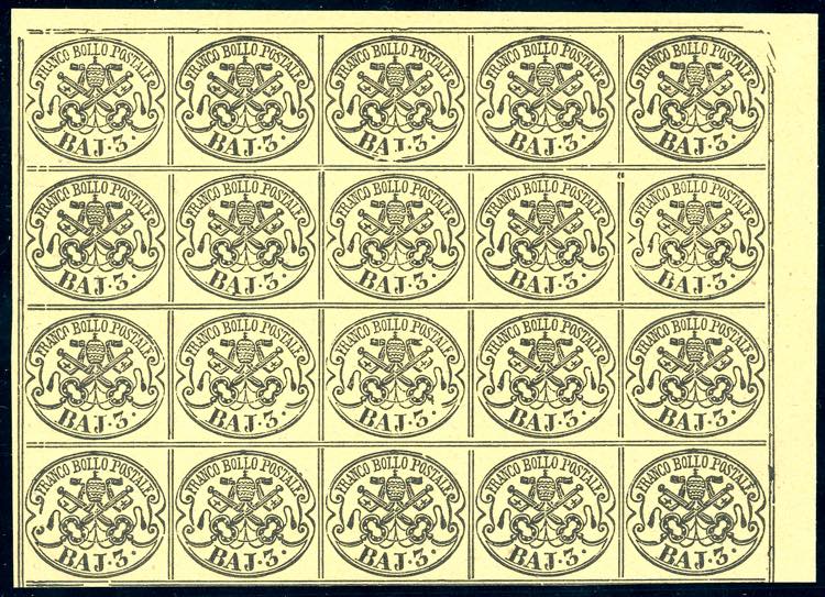 1863 - 3 baj giallo cromo (4A), ... 