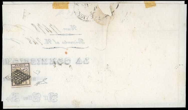 1852 - 5 baj bianco rosaceo (6a), ... 