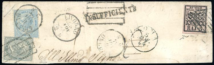 1864 - 5 baj rosa carminio (6A), ... 