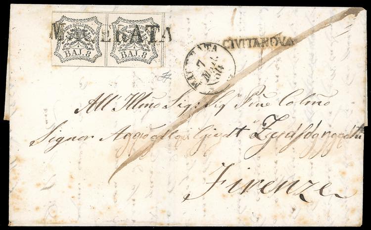 1854 - 8 baj bianco (9), coppia ... 