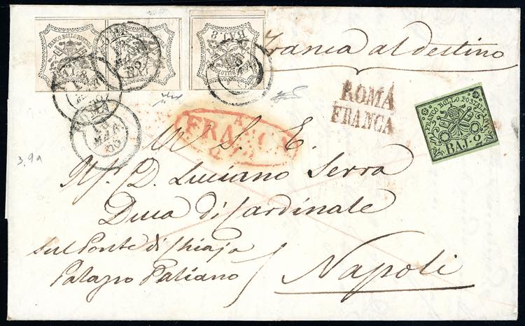 1855 - 8 baj bianco, stampa con ... 