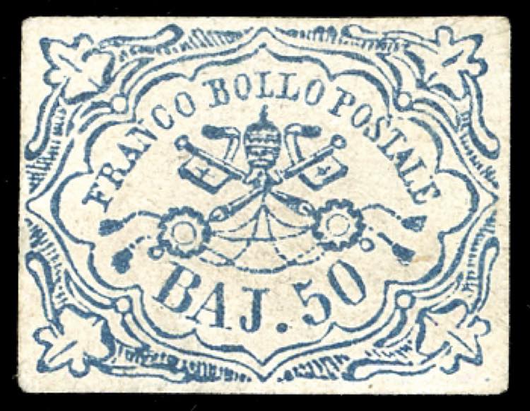 1852 - 50 baj azzurro (10), ... 