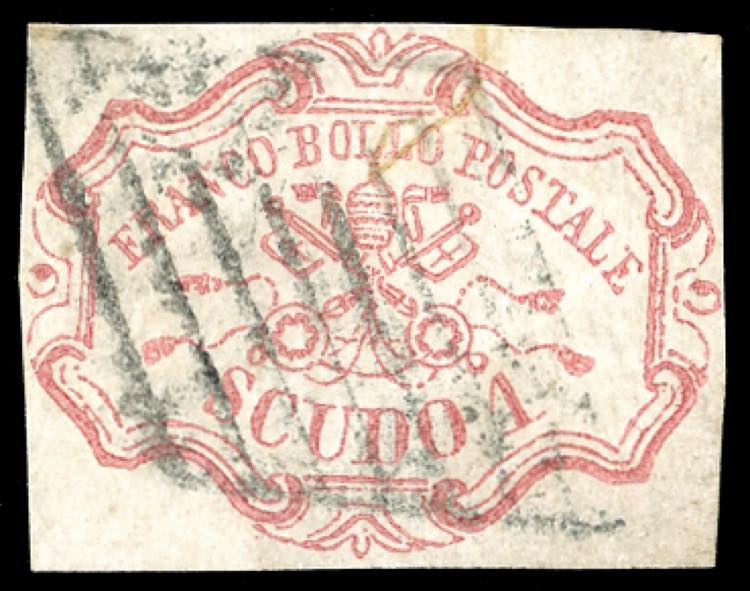 1852 - 1 scudo rosa carminio (11), ... 
