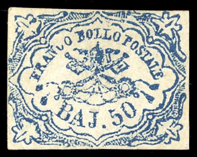 1864 - 50 baj azzurro oltremare ... 