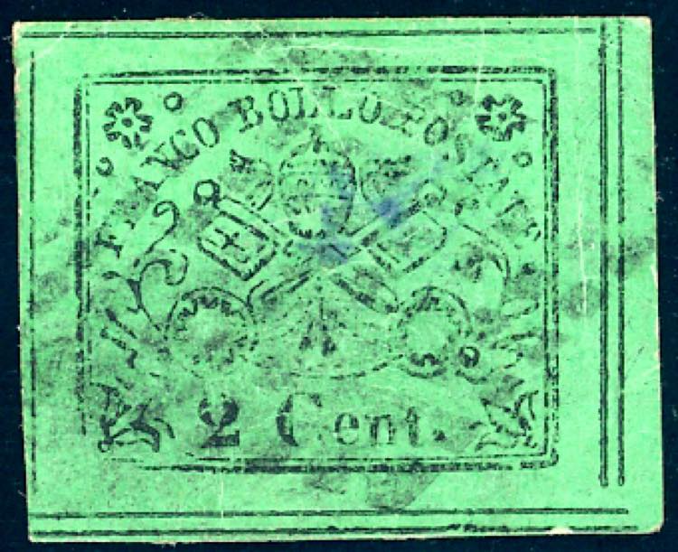 1867 - 2 cent. verde giallo (13), ... 
