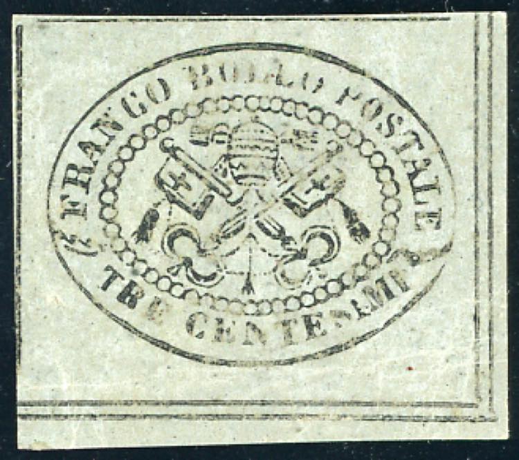1867 - 3 cent. grigio (15), angolo ... 