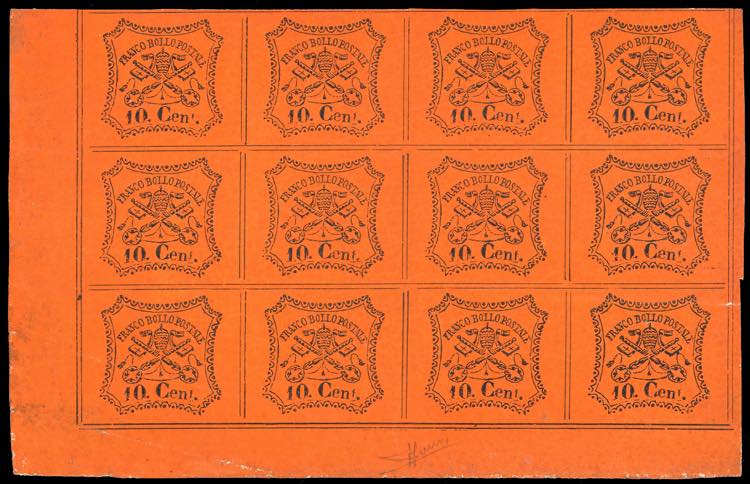 1867 - 10 cent. vermiglio arancio ... 