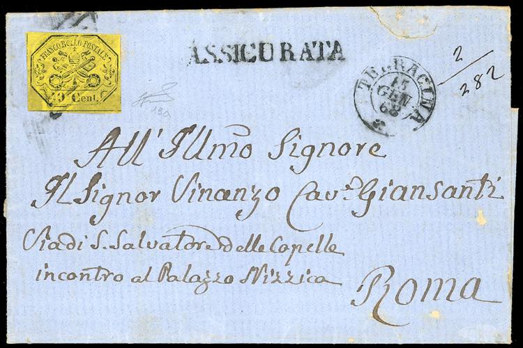 1868 - 40 cent. giallo, senza ... 