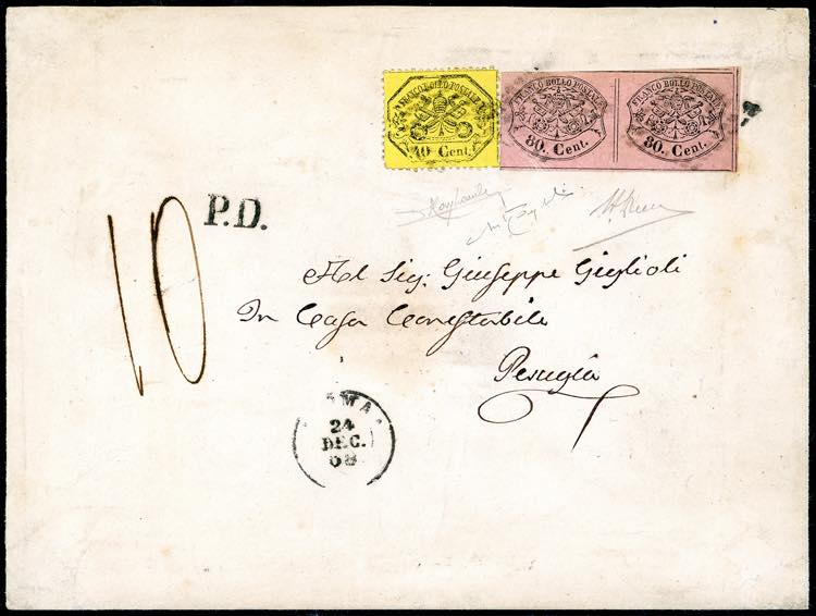 1868 - 80 cent. rosa lillaceo, ... 