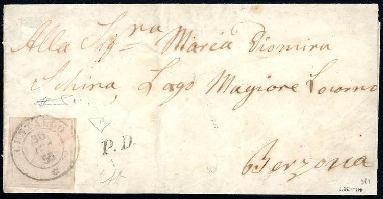 SARDEGNA-SVIZZERA 1855 - 40 cent. ... 