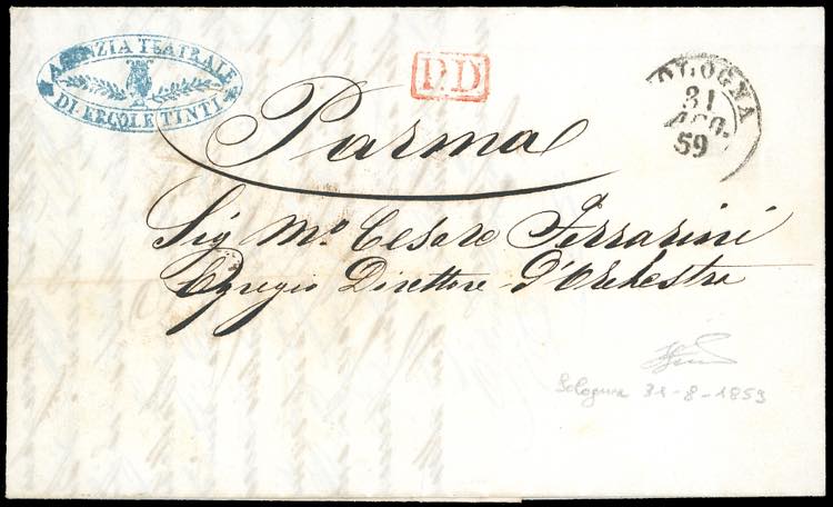 1859 - Lettera da Bologna ... 