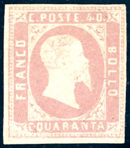 1851 - 40 cent. rosa (3), nuovo, ... 
