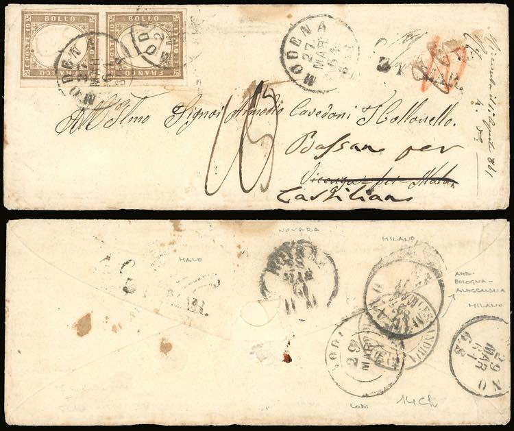 1861 - 10 cent. bruno tenue ... 