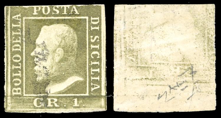 1859 - 1 grano verde oliva chiaro, ... 