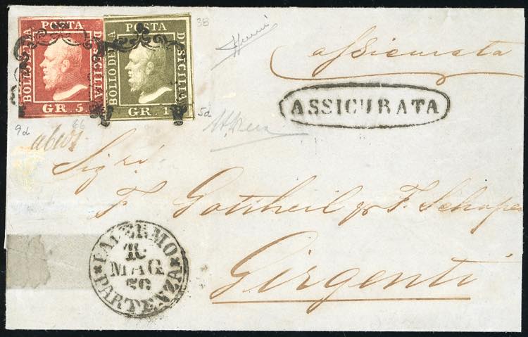 1859 - 5 grana rosso brunastro, I ... 