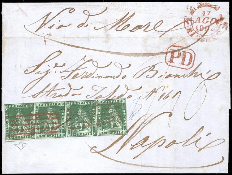 1854 - 4 crazie verde su grigio ... 