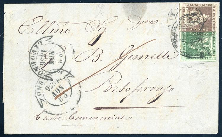 1856 - 4 crazie verde, 9 crazie ... 