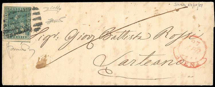 1859 - 2 crazie azzurro (13), ... 