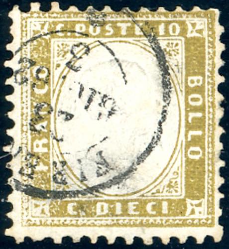 1862 - 10 cent. bistro oliva (1e), ... 