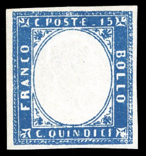 1863 - 15 cent. azzurro tipo ... 