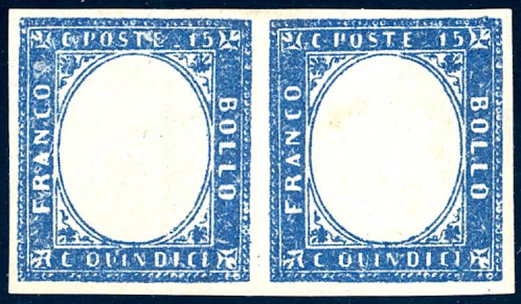 1863 - 15 cent. azzurro tipo ... 
