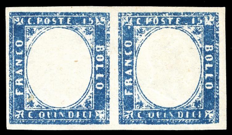 1863 - 15 cent. azzurro tipo ... 
