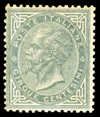 1863 - 5 cent. De La Rue, tiratura ... 