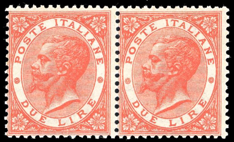 1866 - 2 lire De La Rue, tiratura ... 