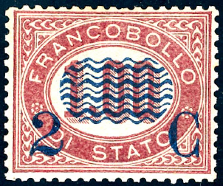 1878 - 2 cent. su 1 lira Servizio ... 