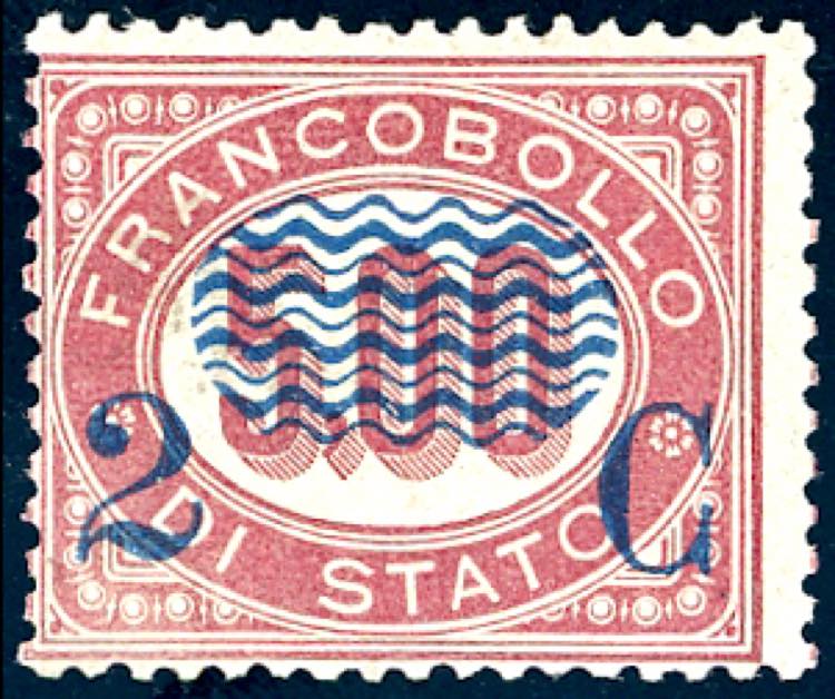 1878 - 2 cent. su 5 lire Servizio ... 