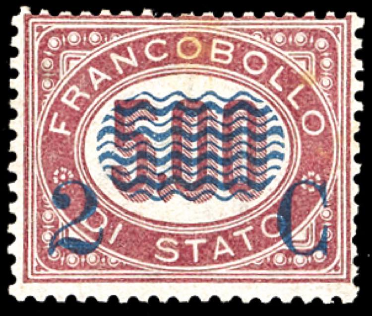 1878 - 2 cent. su 5 lire Servizio ... 