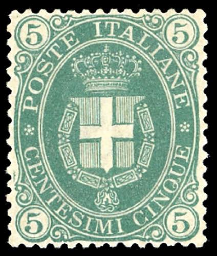 1889 - 5 cent. Stemma, fondo pieno ... 