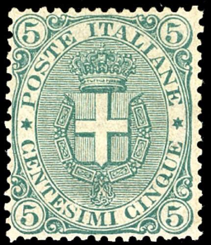 1891 - 5 cent. Stemma, fondo a ... 