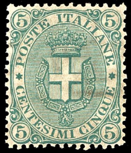1891 - 5 cent. Stemma, fondo a ... 