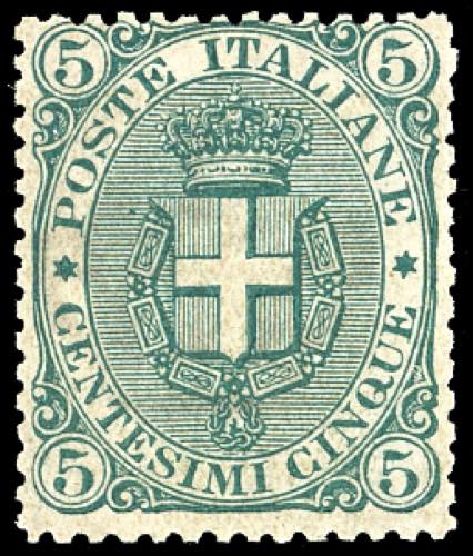 1891 - 5 cent. Stemma, fondo ... 