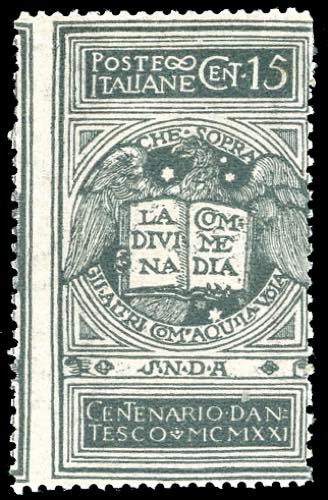 1921 - 15 cent. grigio Dante, non ... 