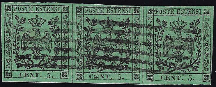 1852 - 5 cent. verde, punto dopo ... 