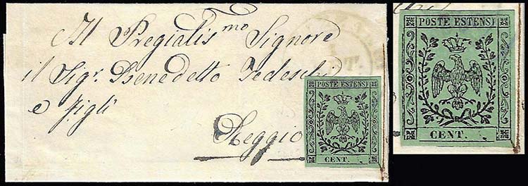 1856 - 5 cent. verde oliva, ... 