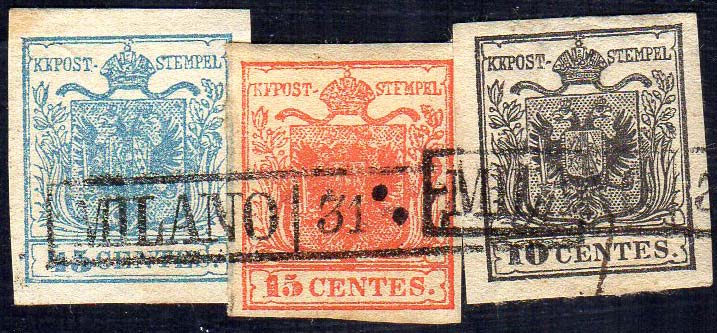 1850 - 10 cent. nero, 15 cent. I ... 