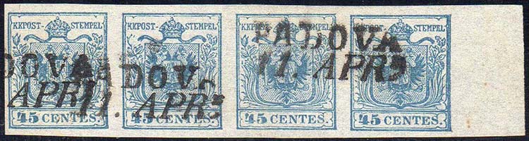 1852 - 45 cent. azzurro ardesia, ... 