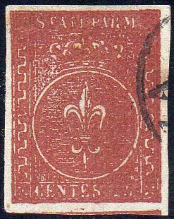 1855 - 25 cent. bruno rosso (8), ... 