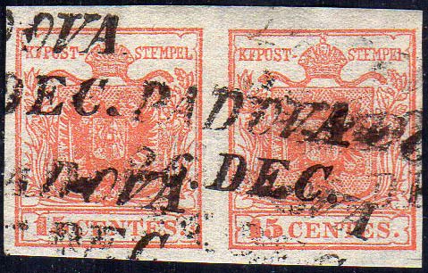 1851 - 15 cent. rosso vermiglio, I ... 