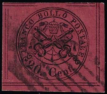 1867 - 20 cent. rosso bruno, otto ... 