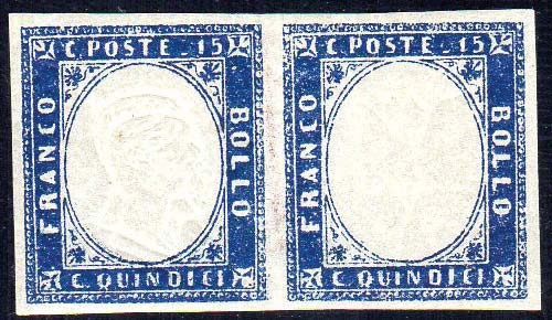1863 - 15 cent. azzurro scuro tipo ... 