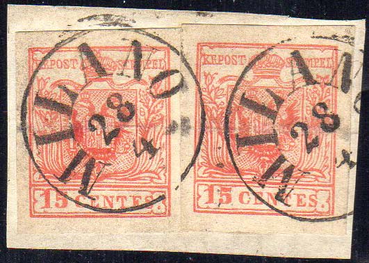1858 - 15 cent. rosa vermiglio, ... 