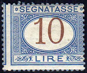 1870 - 10 lire azzurro e bruno ... 