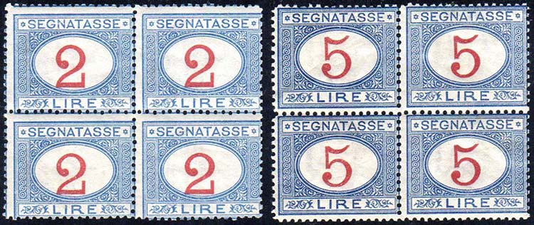 1903 - 2 e 5 lire azzurro e ... 