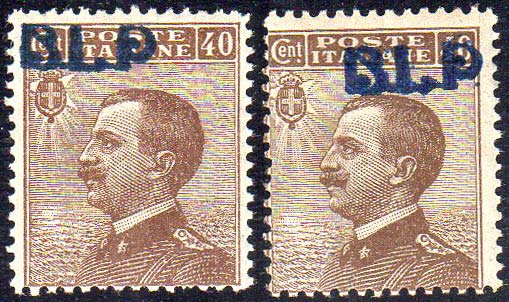 1921 - 40 cent., due esemplari ... 
