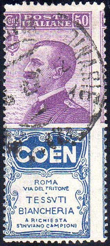 1924 - 50 cent. Coen, dentellatura ... 